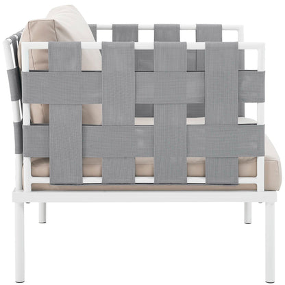 Modway Outlet Harmony Outdoor Patio Aluminum Armchair by Modway  Outdoor Furniture Furniture White Beige - EEI-2602-WHI-BEI