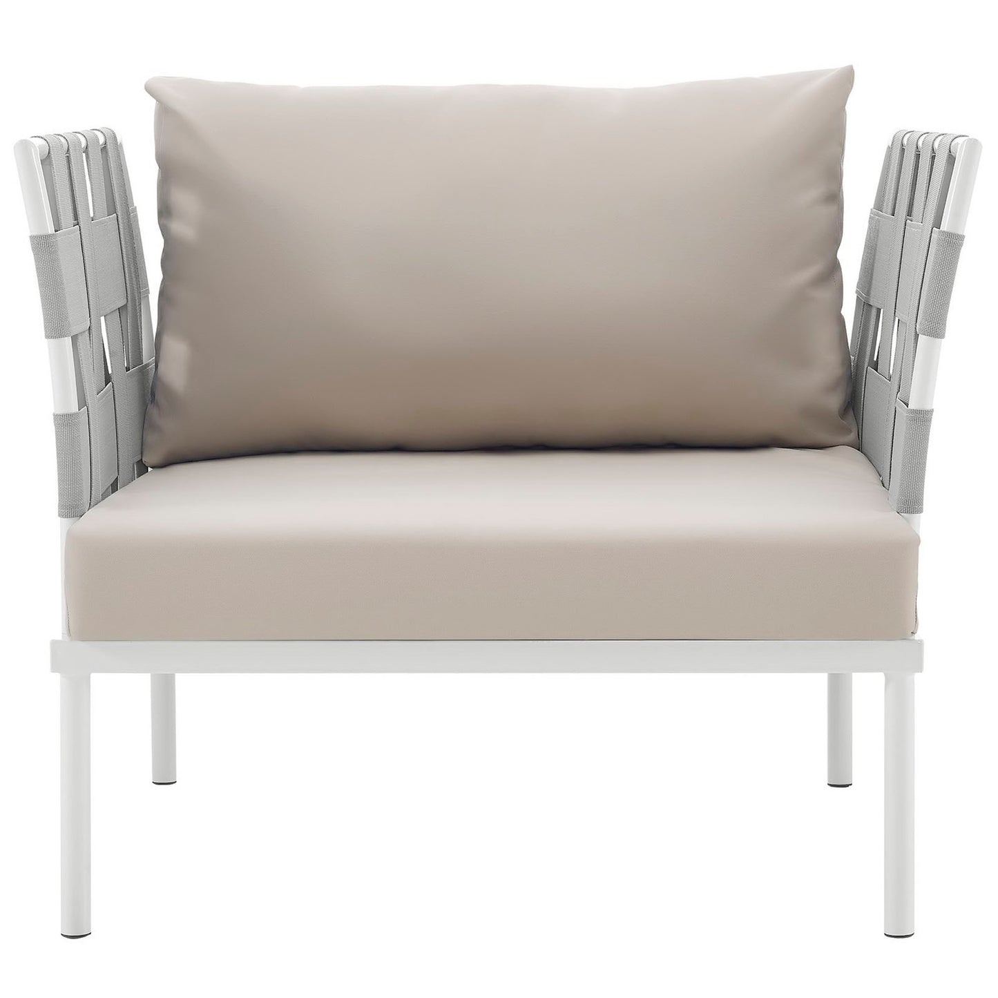 Modway Outlet Harmony Outdoor Patio Aluminum Armchair by Modway  Outdoor Furniture Furniture White Beige - EEI-2602-WHI-BEI