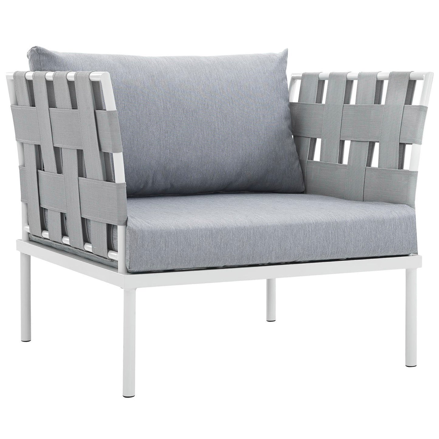 Modway - Harmony Outdoor Patio Aluminum Armchair by Modway  Outdoor Furniture Sofa Sectionals Gray - EEI-2602-WHI-GRY