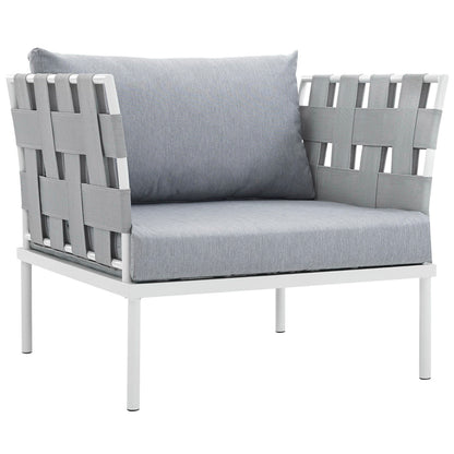 Modway - Harmony Outdoor Patio Aluminum Armchair by Modway  Outdoor Furniture Sofa Sectionals Gray - EEI-2602-WHI-GRY