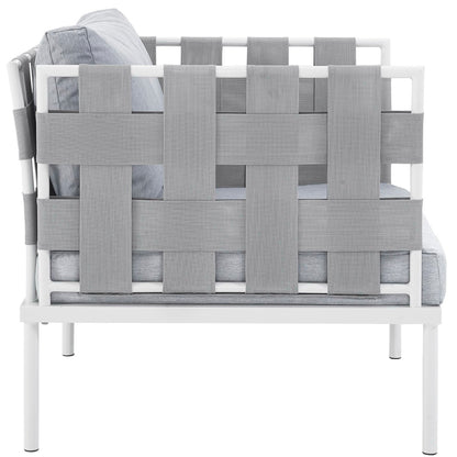 Modway - Harmony Outdoor Patio Aluminum Armchair by Modway  Outdoor Furniture Sofa Sectionals Gray - EEI-2602-WHI-GRY