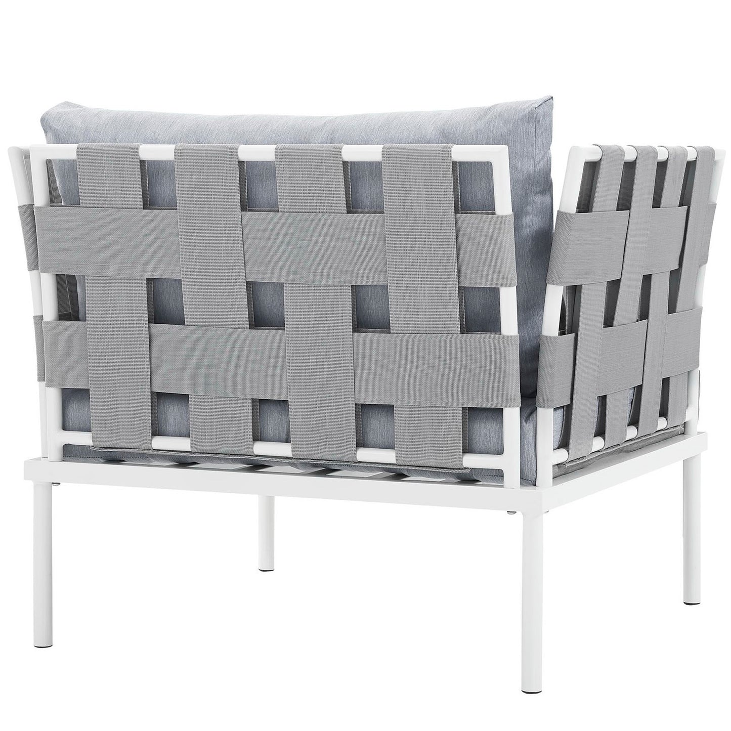 Modway - Harmony Outdoor Patio Aluminum Armchair by Modway  Outdoor Furniture Sofa Sectionals Gray - EEI-2602-WHI-GRY