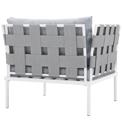 Modway - Harmony Outdoor Patio Aluminum Armchair by Modway  Outdoor Furniture Sofa Sectionals Gray - EEI-2602-WHI-GRY