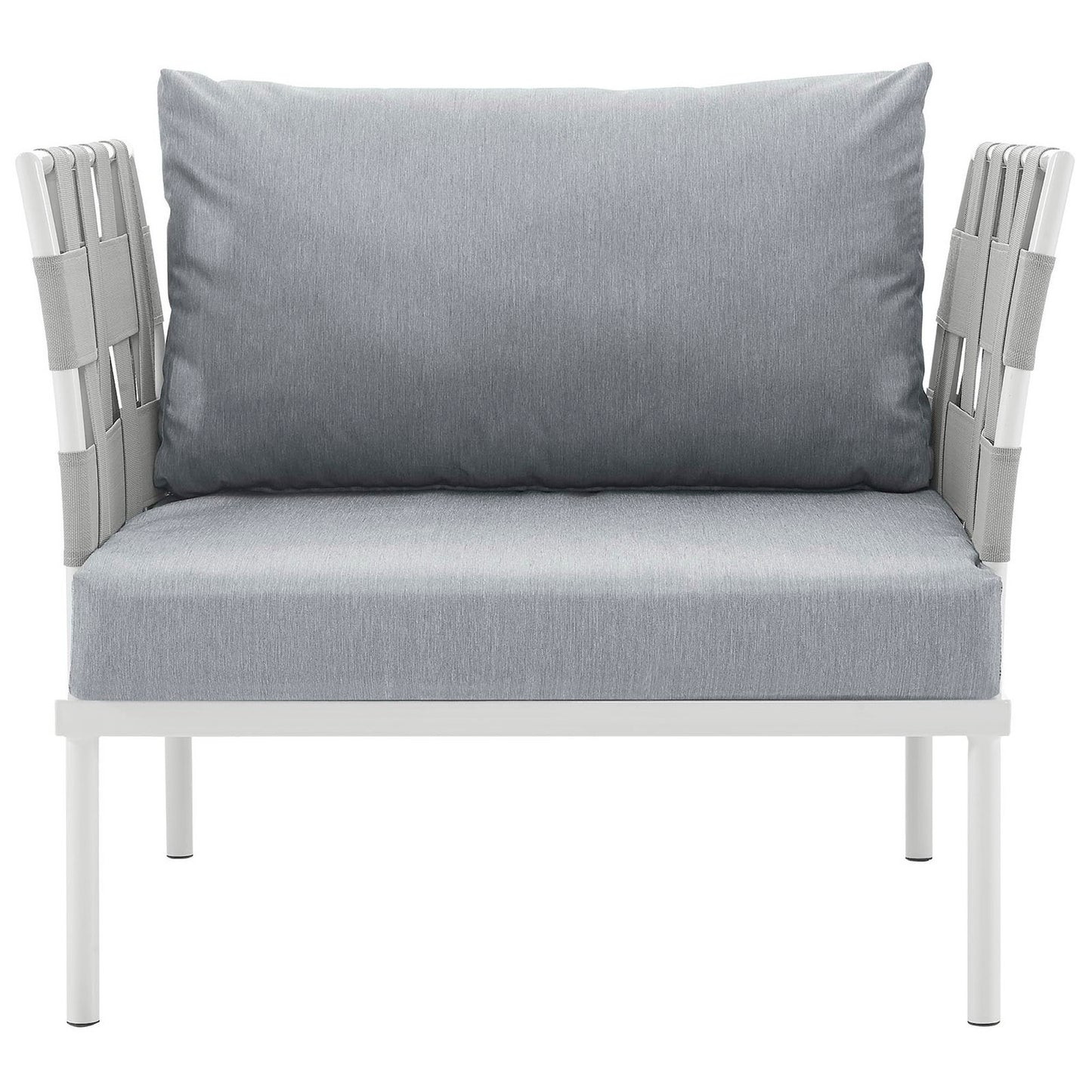 Modway - Harmony Outdoor Patio Aluminum Armchair by Modway  Outdoor Furniture Sofa Sectionals Gray - EEI-2602-WHI-GRY