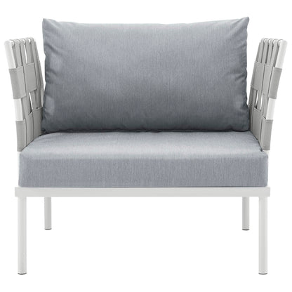 Modway - Harmony Outdoor Patio Aluminum Armchair by Modway  Outdoor Furniture Sofa Sectionals Gray - EEI-2602-WHI-GRY