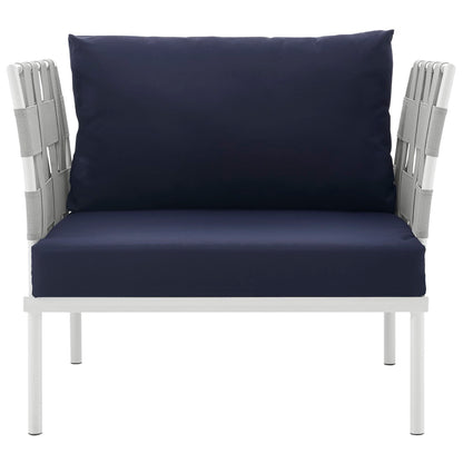 Modway Outlet Harmony Outdoor Patio Aluminum Armchair by Modway  Outdoor Furniture Furniture White Navy - EEI-2602-WHI-NAV