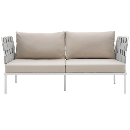 Modway Outlet Harmony Outdoor Patio Aluminum Loveseat by Modway  Outdoor Furniture Furniture White Beige - EEI-2603-WHI-BEI