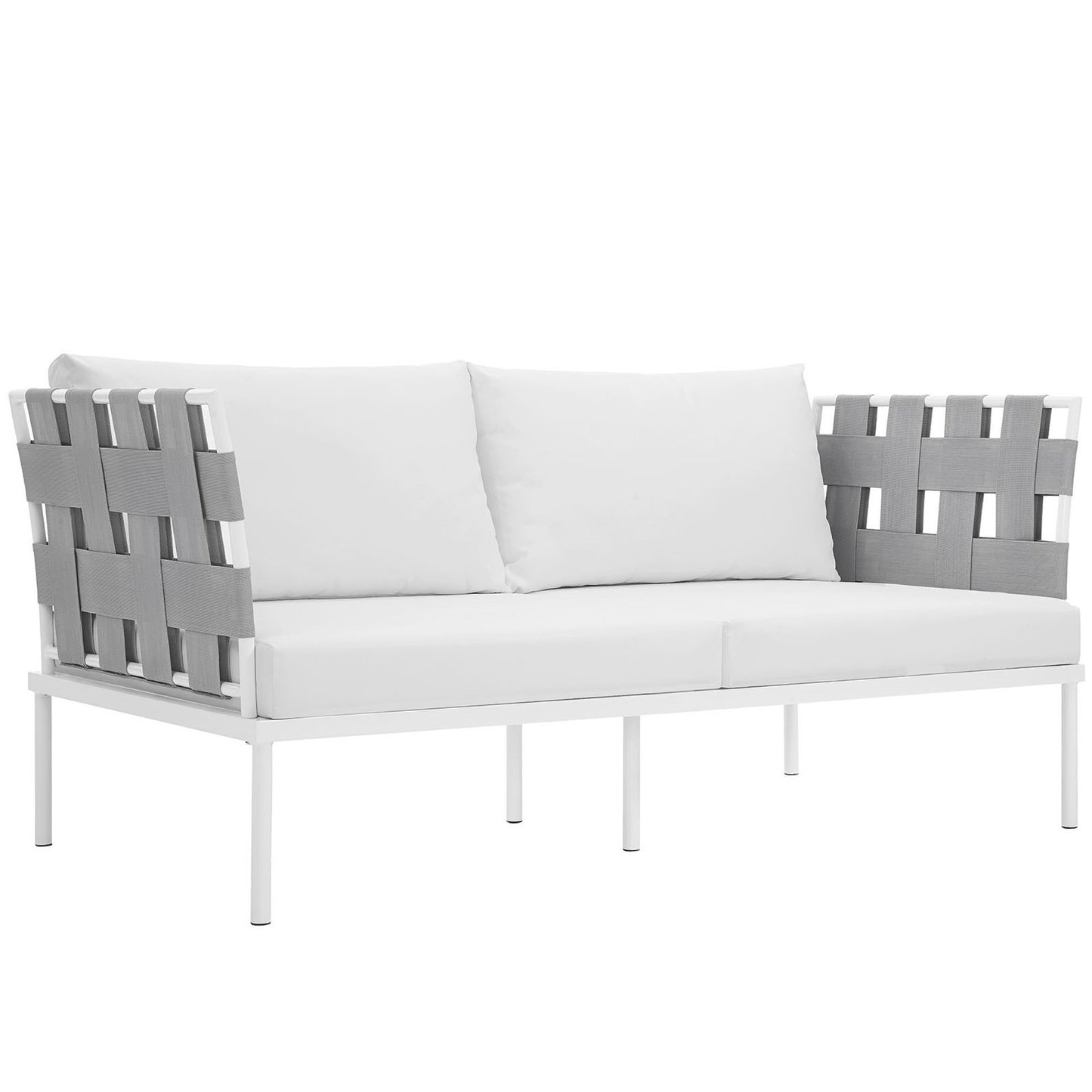 Modway Outlet Harmony Outdoor Patio Aluminum Loveseat by Modway  Outdoor Furniture Furniture White White - EEI-2603-WHI-WHI