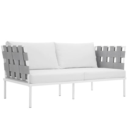 Modway Outlet Harmony Outdoor Patio Aluminum Loveseat by Modway  Outdoor Furniture Furniture White White - EEI-2603-WHI-WHI