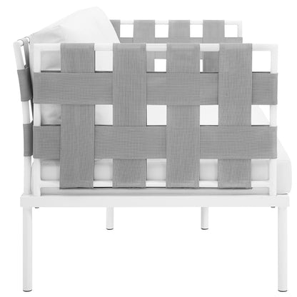 Modway Outlet Harmony Outdoor Patio Aluminum Loveseat by Modway  Outdoor Furniture Furniture White White - EEI-2603-WHI-WHI