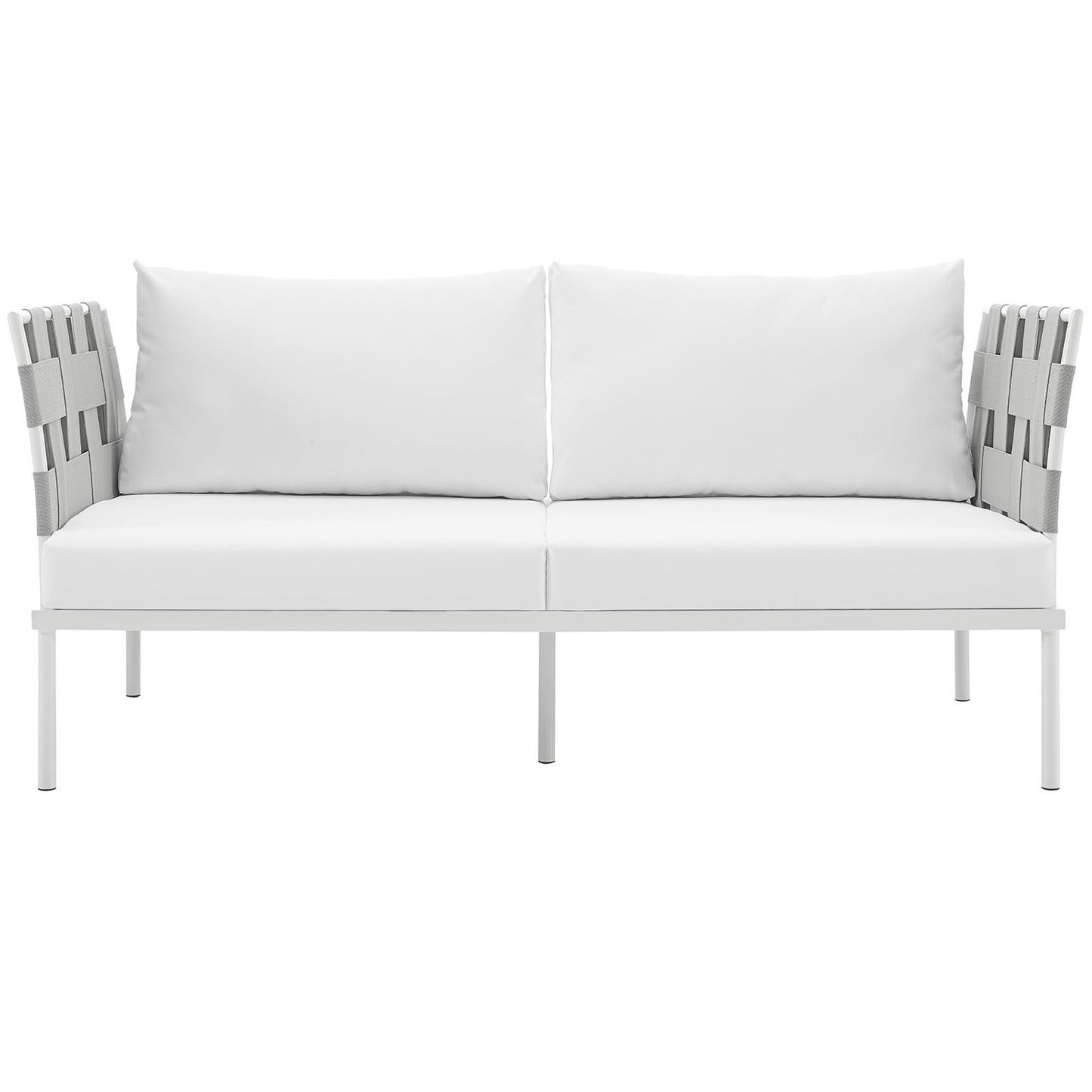 Modway Outlet Harmony Outdoor Patio Aluminum Loveseat by Modway  Outdoor Furniture Furniture White White - EEI-2603-WHI-WHI