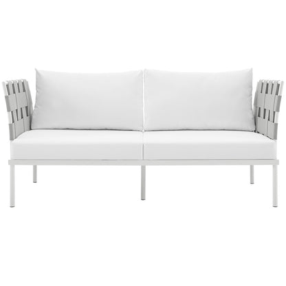 Modway Outlet Harmony Outdoor Patio Aluminum Loveseat by Modway  Outdoor Furniture Furniture White White - EEI-2603-WHI-WHI