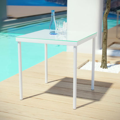 Modway Outlet Harmony Outdoor Patio Aluminum Side Table by Modway  Outdoor Furniture Furniture White - EEI-2604-WHI