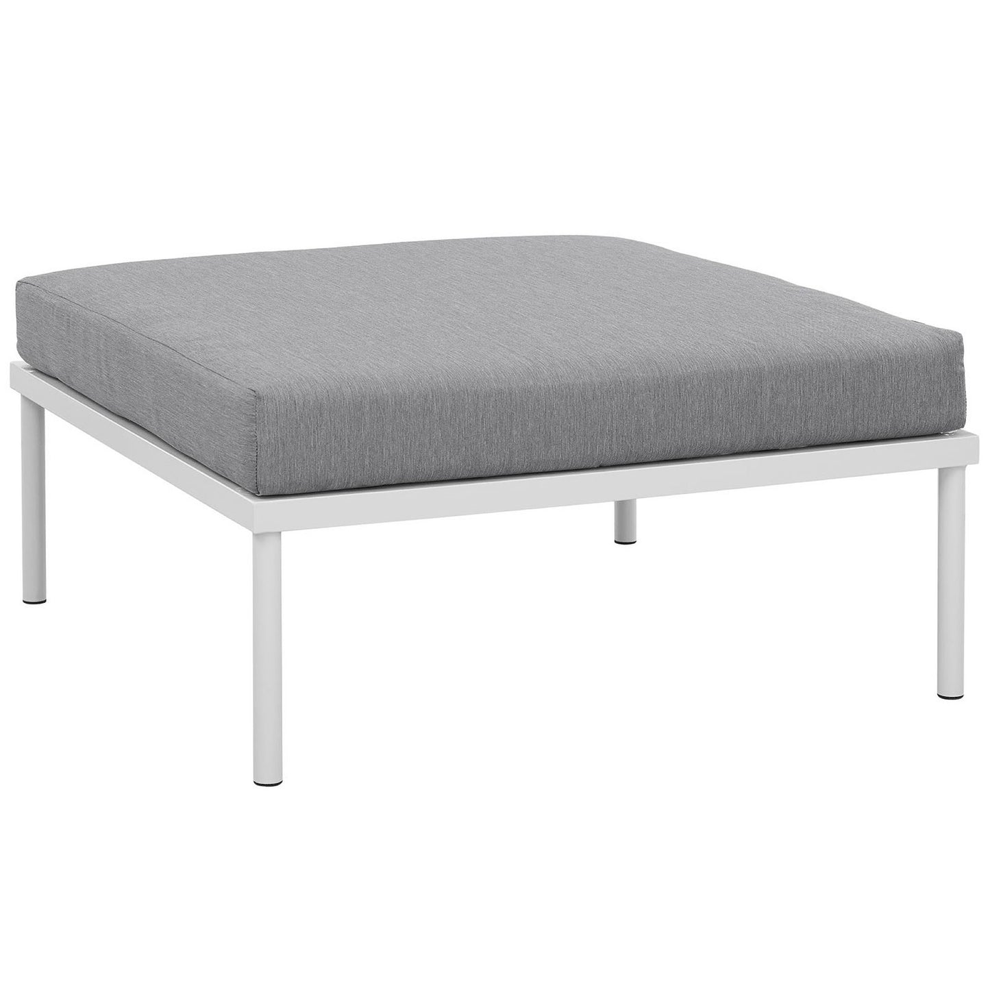 Modway - Harmony Outdoor Patio Aluminum Ottoman by Modway  Outdoor Furniture Sofa Sectionals Gray - EEI-2609-WHI-GRY