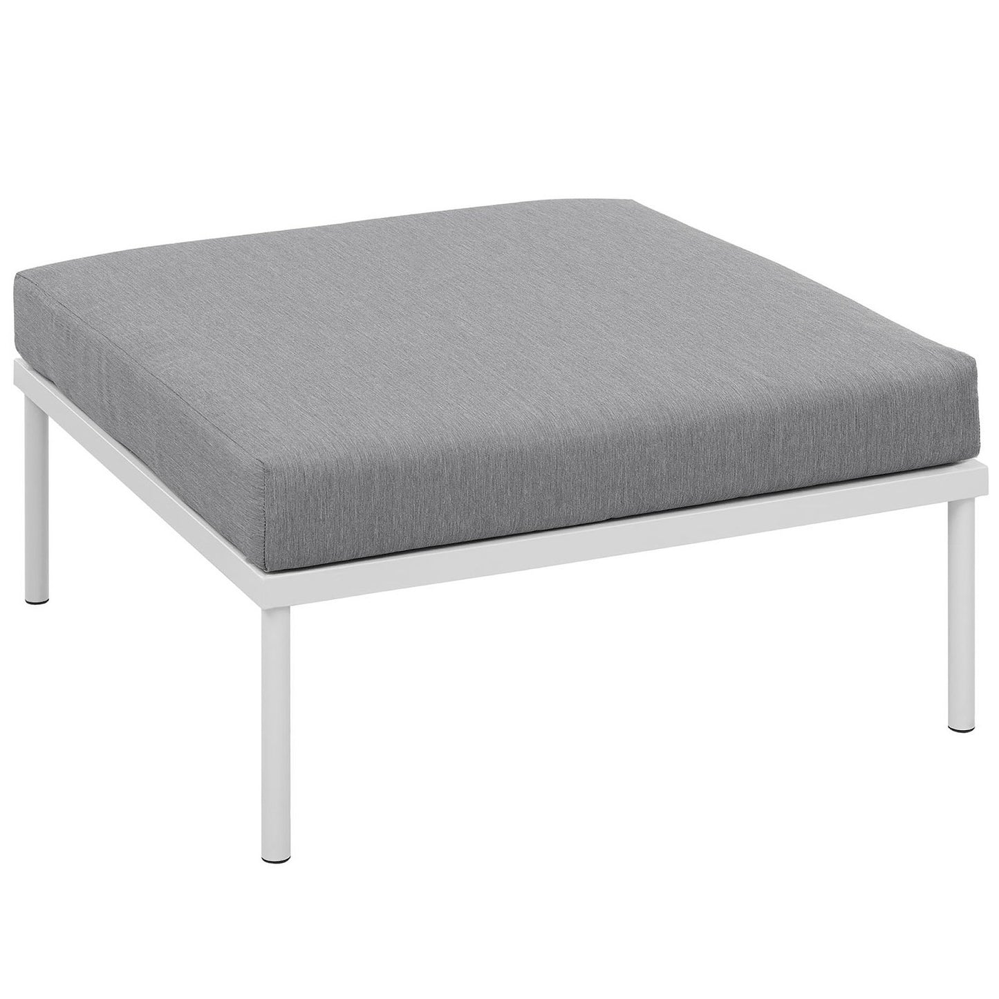 Modway - Harmony Outdoor Patio Aluminum Ottoman by Modway  Outdoor Furniture Sofa Sectionals Gray - EEI-2609-WHI-GRY
