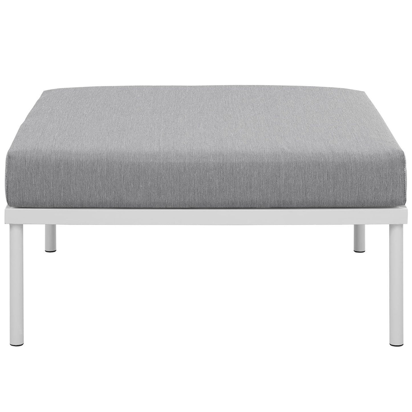 Modway - Harmony Outdoor Patio Aluminum Ottoman by Modway  Outdoor Furniture Sofa Sectionals Gray - EEI-2609-WHI-GRY