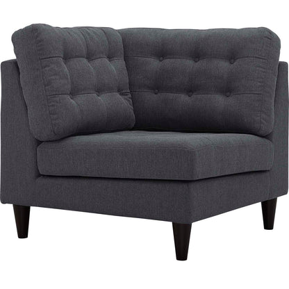 Modway Outlet Empress Upholstered Fabric Corner Sofa by Modway  Living Room Furniture Gray - EEI-2610-DOR