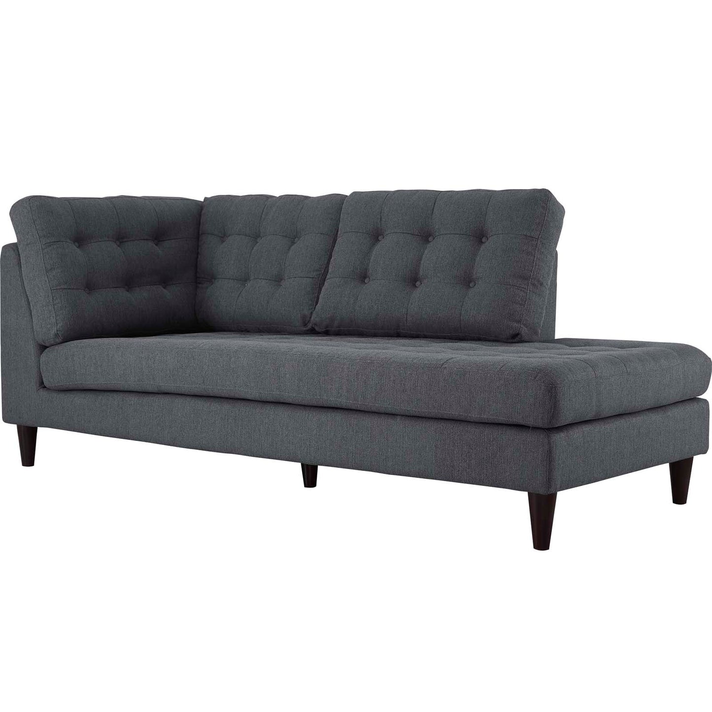 Modway Outlet Empress Upholstered Fabric Right Facing Bumper by Modway  Living Room Furniture Gray - EEI-2612-DOR