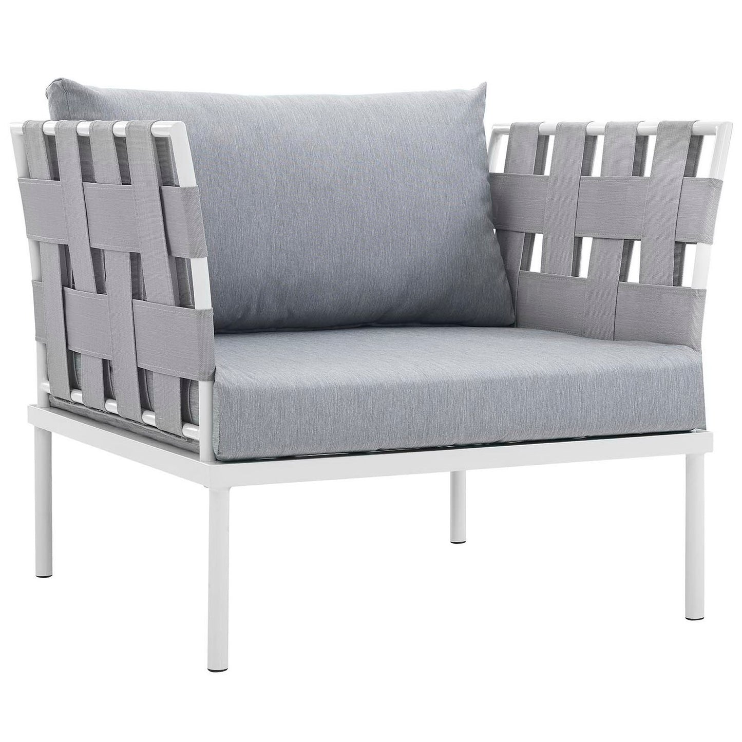 Modway - Harmony 3 Piece Outdoor Patio Aluminum Sectional Sofa Set by Modway  Outdoor Furniture Sofa Sectionals Gray - EEI-2618-WHI-GRY-SET