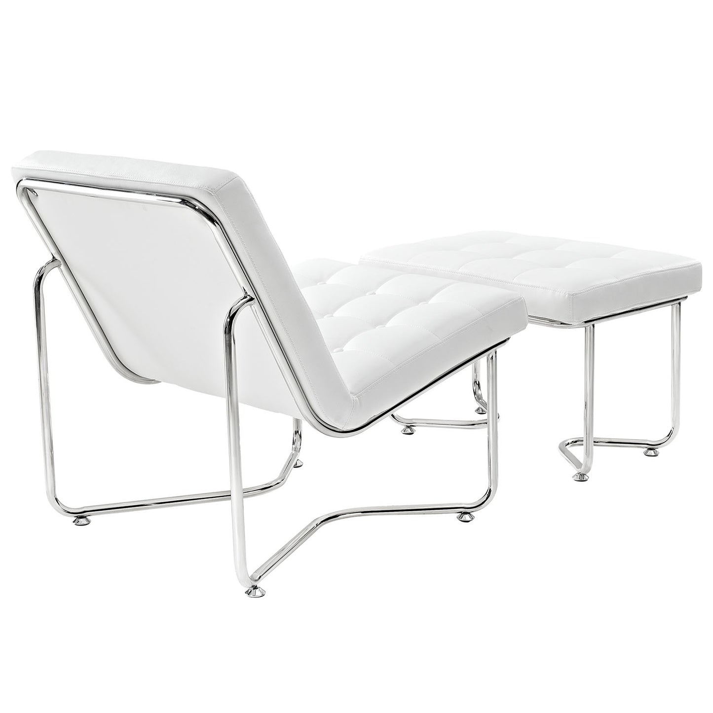Modway Outlet Gibraltar Upholstered Vinyl Lounge Chair by Modway  Living Room Furniture White - EEI-262-WHI