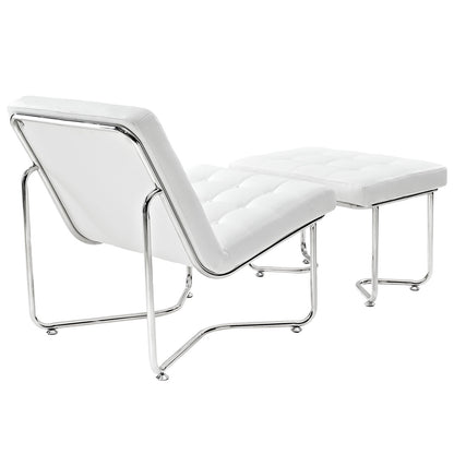 Modway Outlet Gibraltar Upholstered Vinyl Lounge Chair by Modway  Living Room Furniture White - EEI-262-WHI