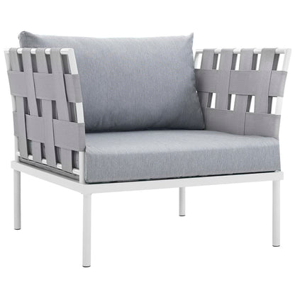 Modway - Harmony 5 Piece Outdoor Patio Aluminum Sectional Sofa Set by Modway  Outdoor Furniture Sofa Sectionals Gray - EEI-2621-WHI-GRY-SET