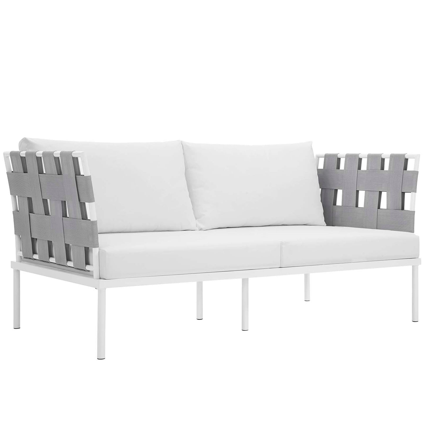 Modway Outlet Harmony 5 Piece Outdoor Patio Aluminum Sectional Sofa Set by Modway  Outdoor Furniture Furniture White White - EEI-2621-WHI-WHI-SET
