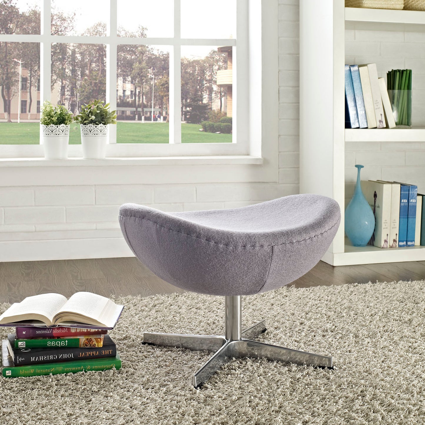 Modway Outlet Glove Wool Ottoman by Modway  Living Room Furniture Dark Gray - EEI-265-DGR