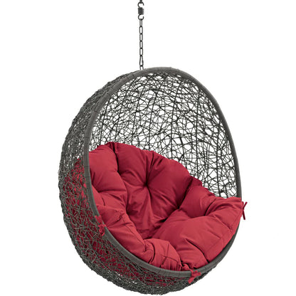 Modway - Hide Outdoor Patio Swing Chair Without Stand by Modway  Outdoor Furniture Daybeds and Lounges Red - EEI-2654-GRY-RED