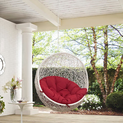 Modway - Hide Outdoor Patio Swing Chair Without Stand by Modway  Outdoor Furniture Daybeds and Lounges Red - EEI-2654-WHI-RED