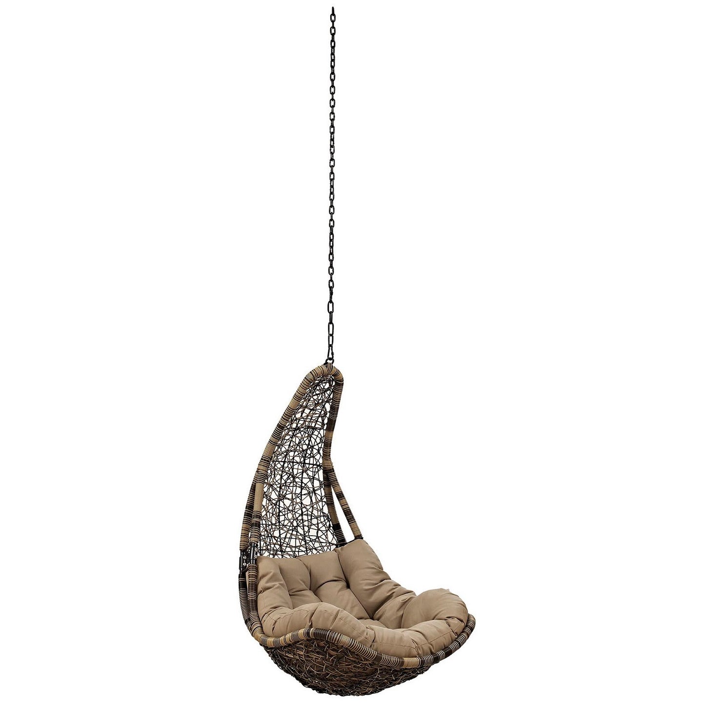 Modway - Abate Outdoor Patio Swing Chair Without Stand by Modway  Outdoor Furniture Daybeds and Lounges Brown - EEI-2657-BLK-MOC-SET