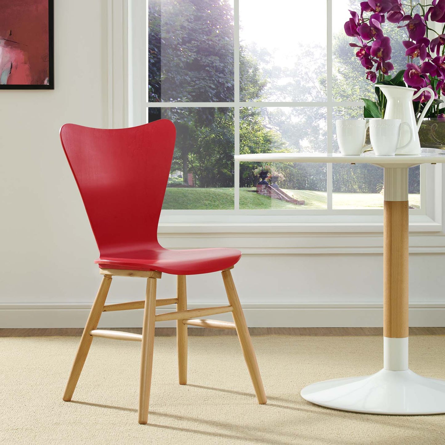 Modway Outlet Cascade Wood Dining Chair by Modway  Bar and Dining Furniture Red - EEI-2672-RED