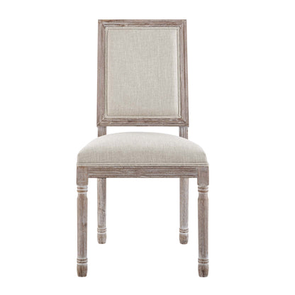 Modway Outlet Court Vintage French Upholstered Fabric Dining Side Chair by Modway  Bar and Dining Furniture Beige - EEI-2682-BEI
