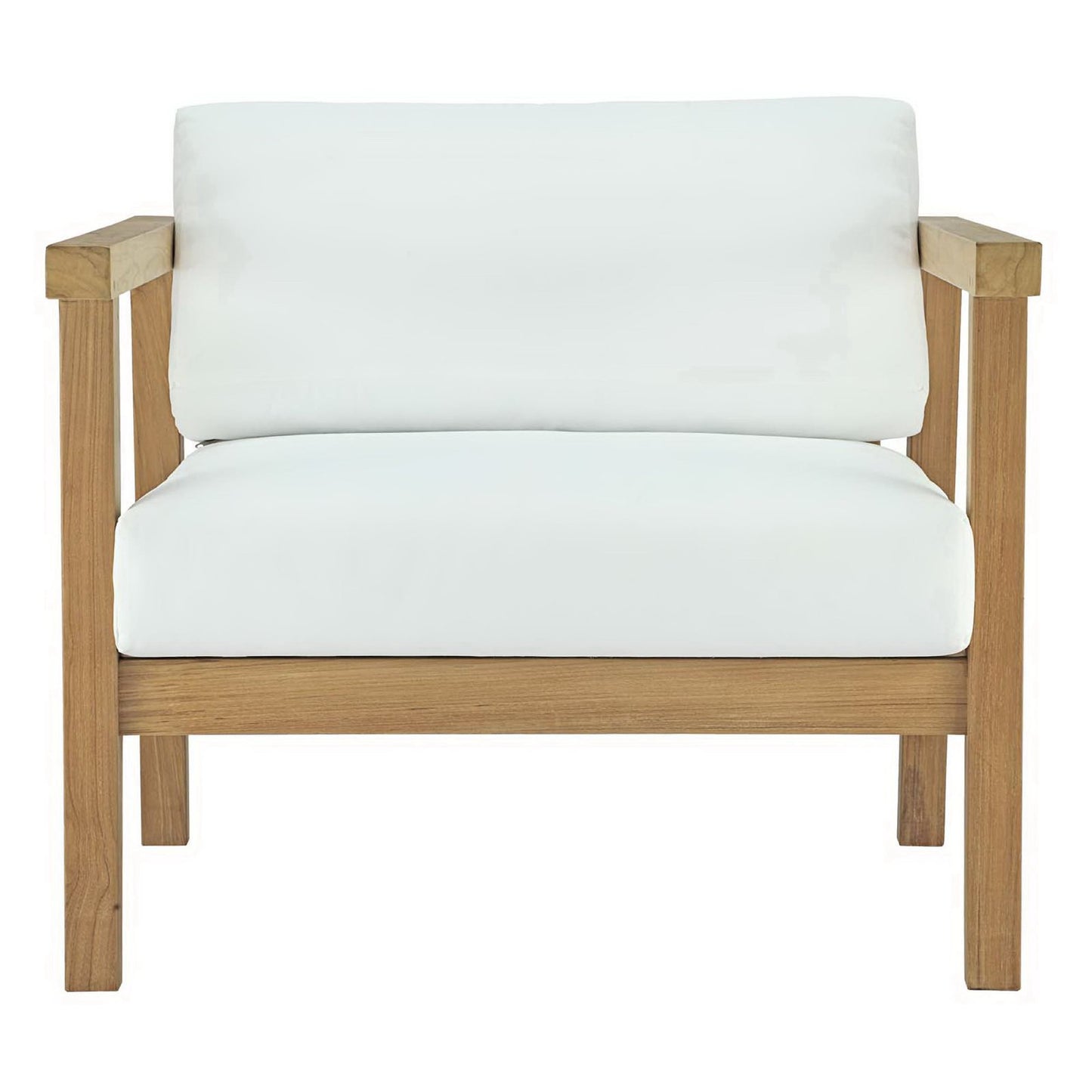 Modway - Bayport 8 Piece Outdoor Patio Teak Set by Modway  Outdoor Furniture Sofa Sectionals White - EEI-3110-NAT-WHI-SET