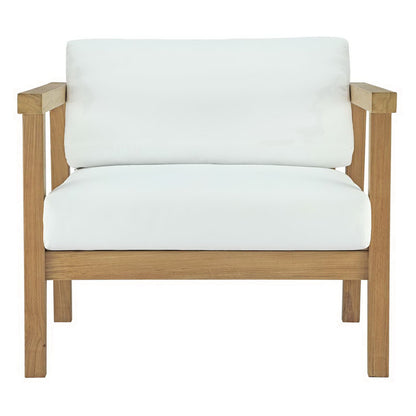 Modway - Bayport 6 Piece Outdoor Patio Teak Set by Modway  Outdoor Furniture Sofa Sectionals White - EEI-3109-NAT-WHI-SET