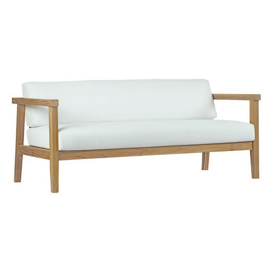 Modway - Bayport Outdoor Patio Teak Sofa by Modway  Outdoor Furniture Sofa Sectionals White - EEI-2696-NAT-WHI