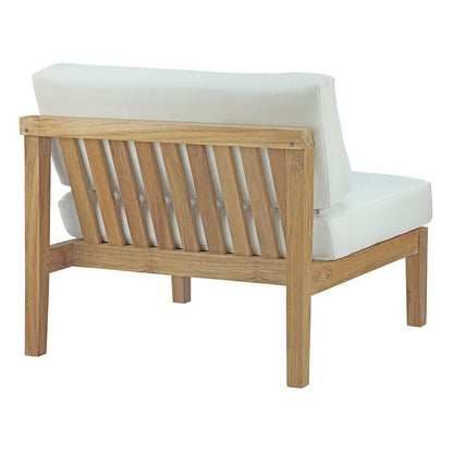 Modway - Bayport Outdoor Patio Teak Armless by Modway  Outdoor Furniture Sofa Sectionals White - EEI-2697-NAT-WHI