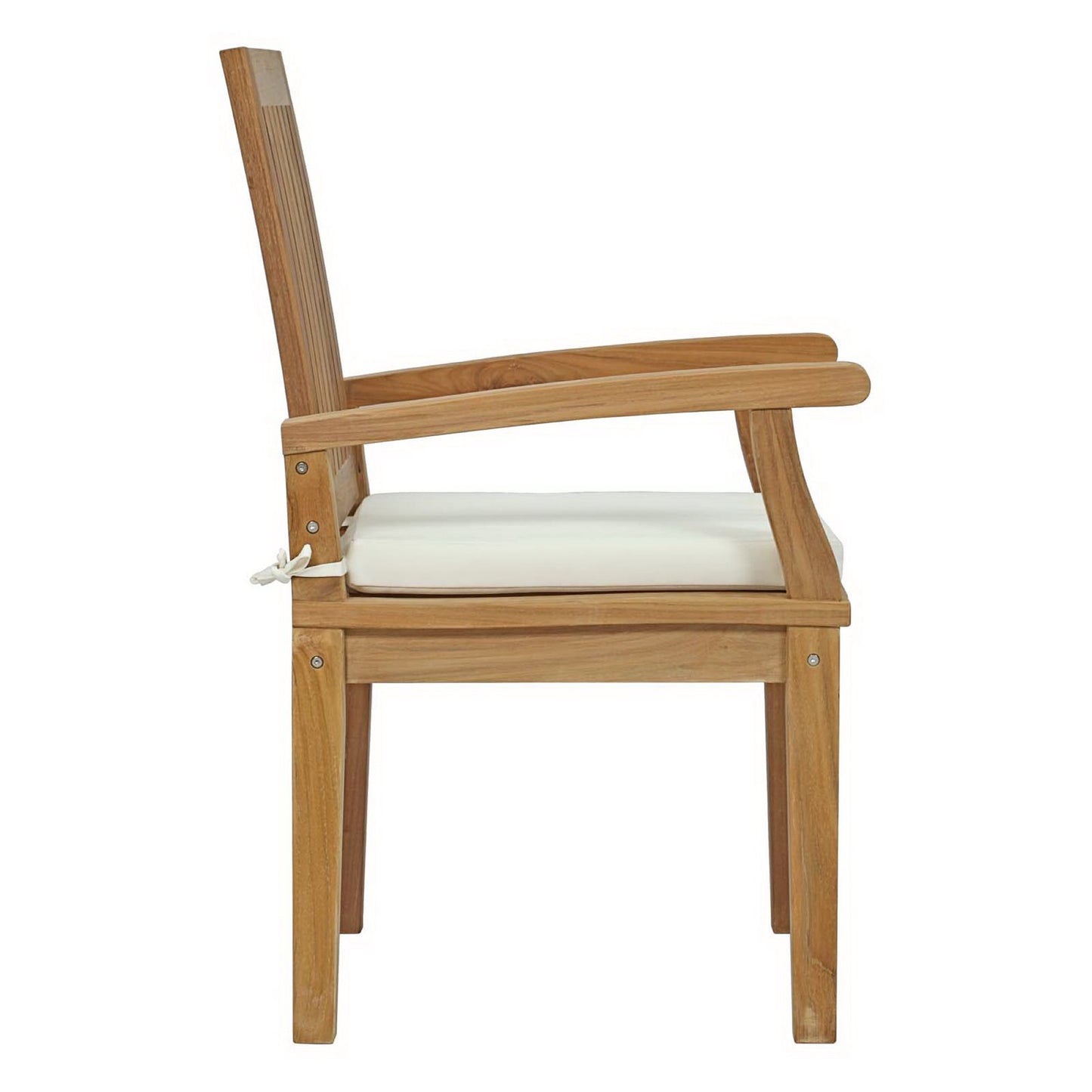 Modway - Marina Outdoor Patio Teak Dining Chair by Modway  Outdoor Furniture Bar and Dining White - EEI-2701-NAT-WHI