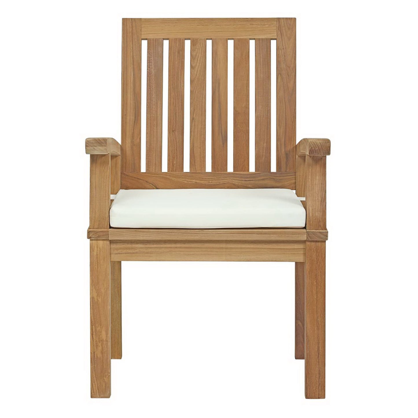 Modway - Marina Outdoor Patio Teak Dining Chair by Modway  Outdoor Furniture Bar and Dining White - EEI-2701-NAT-WHI