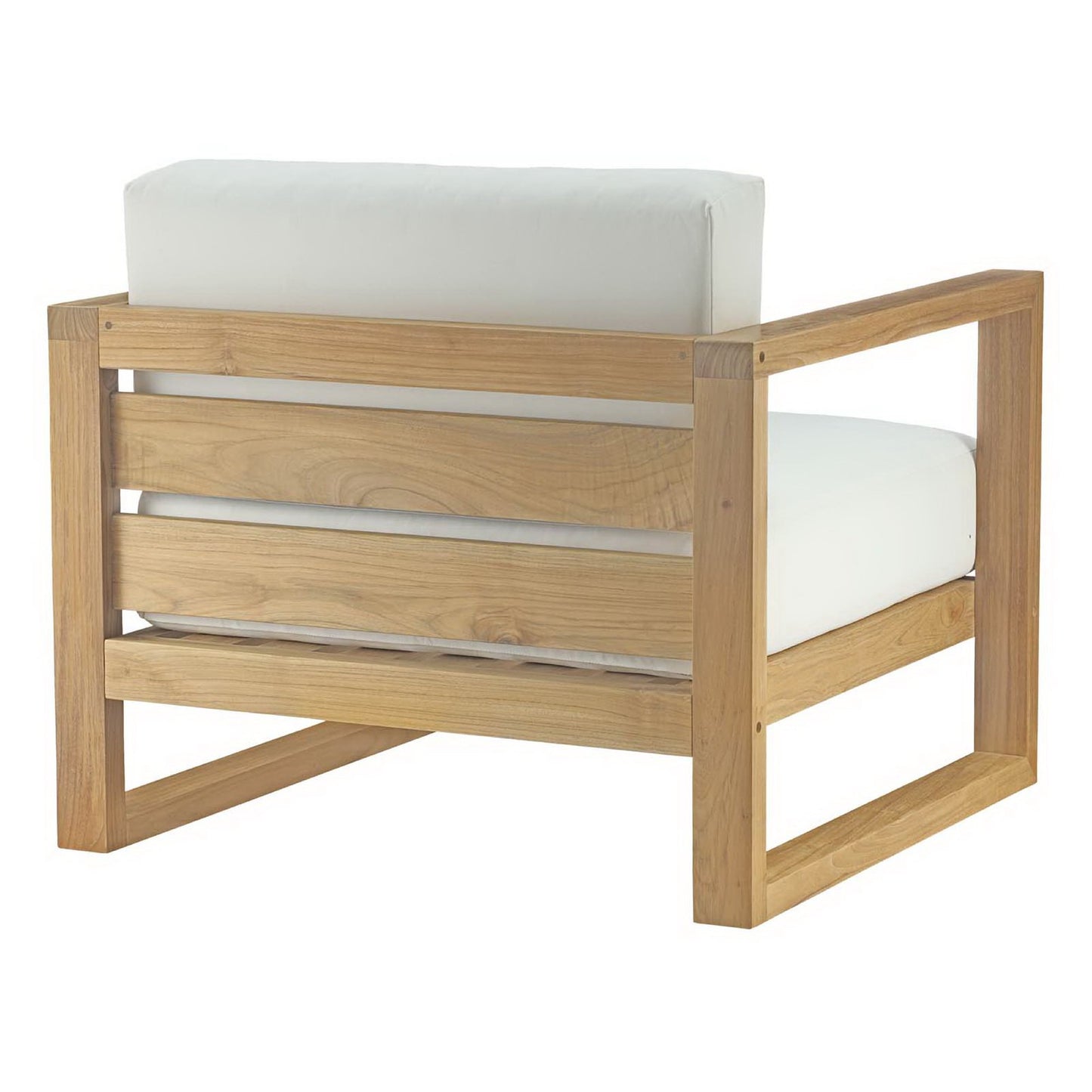 Modway - Upland Outdoor Patio Teak Armchair by Modway  Outdoor Furniture Sofa Sectionals White - EEI-2706-NAT-WHI