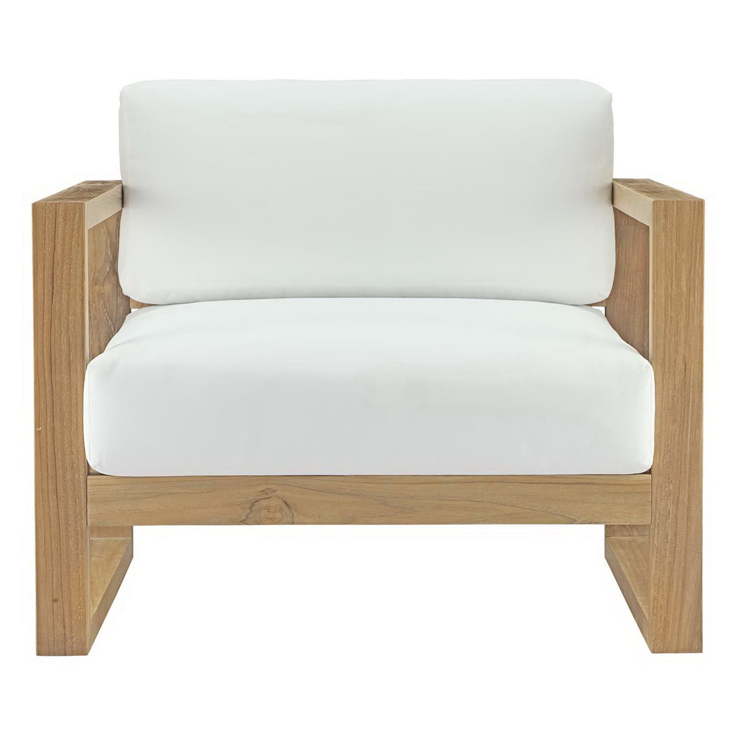 Modway - Upland Outdoor Patio Teak Armchair by Modway  Outdoor Furniture Sofa Sectionals White - EEI-2706-NAT-WHI