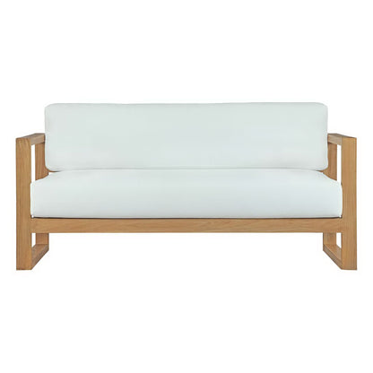 Modway - Upland Outdoor Patio Teak Sofa by Modway  Outdoor Furniture Sofa Sectionals White - EEI-2707-NAT-WHI