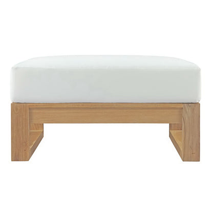 Modway - Upland Outdoor Patio Teak Ottoman by Modway  Outdoor Furniture Sofa Sectionals White - EEI-2708-NAT-WHI