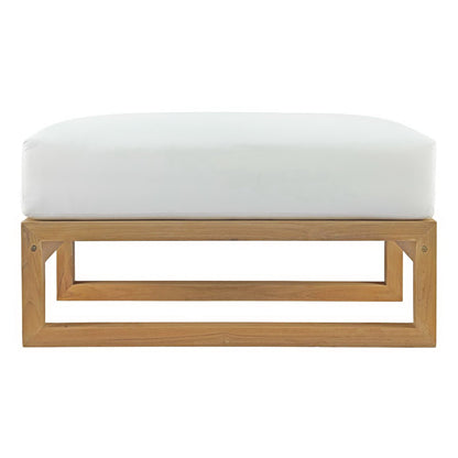 Modway - Upland Outdoor Patio Teak Ottoman by Modway  Outdoor Furniture Sofa Sectionals White - EEI-2708-NAT-WHI