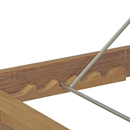 Modway - Upland Outdoor Patio Teak Chaise by Modway  Outdoor Furniture Sofa Sectionals White - EEI-2711-NAT-WHI