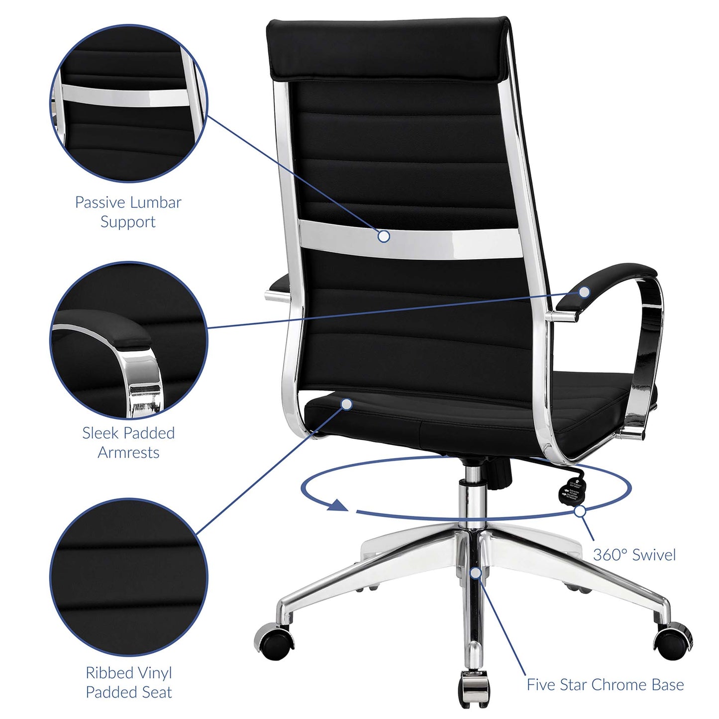 Modway - Jive Highback Office Chair by Modway  Office Furniture Office Chairs Black - EEI-272-BLK