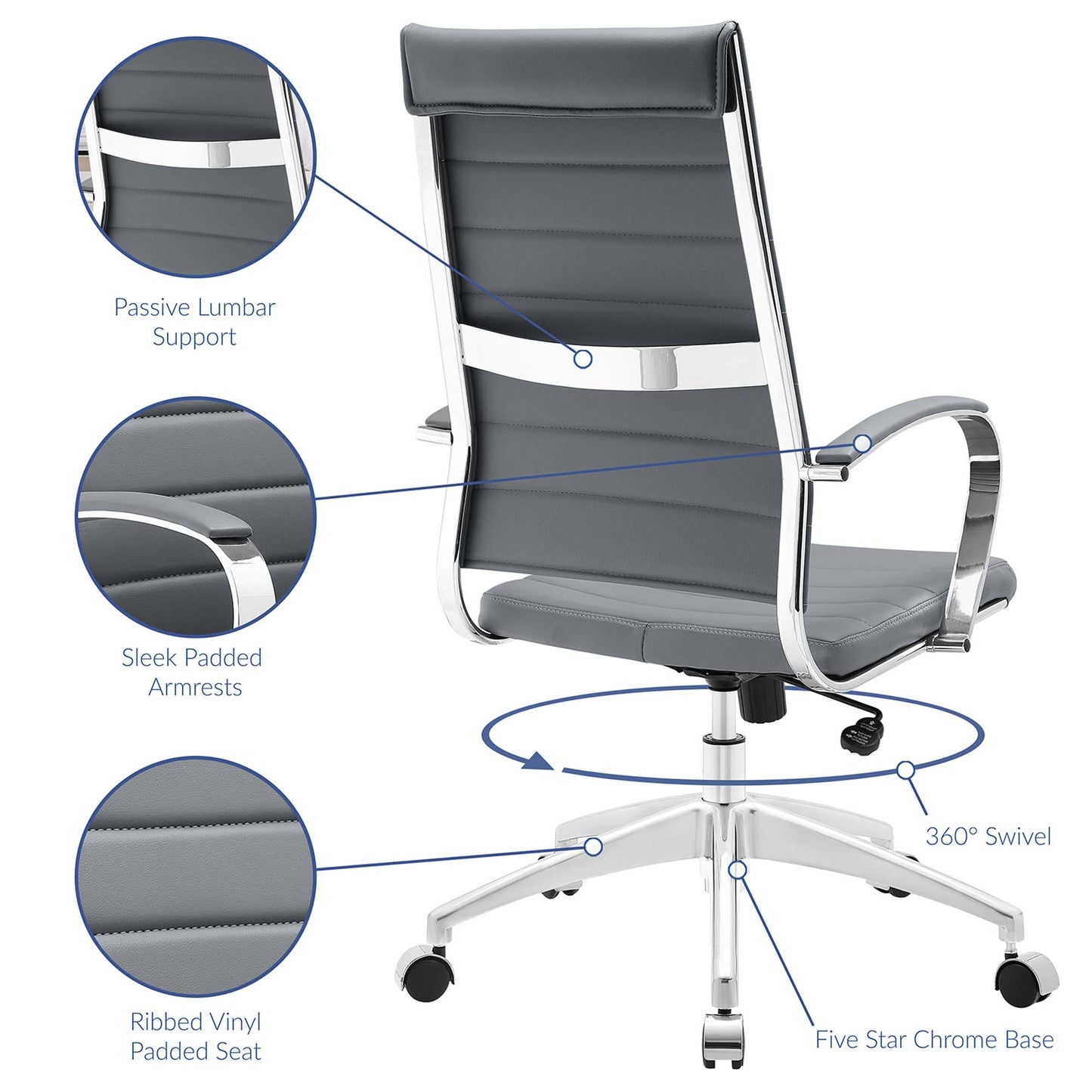 Modway - Jive Highback Office Chair by Modway  Office Furniture Office Chairs Gray - EEI-272-GRY