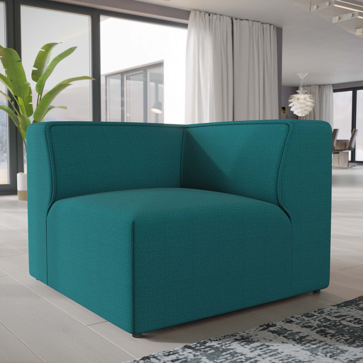 Modway Outlet Mingle Corner Sofa by Modway  Living Room Furniture Teal - EEI-2728-TEA