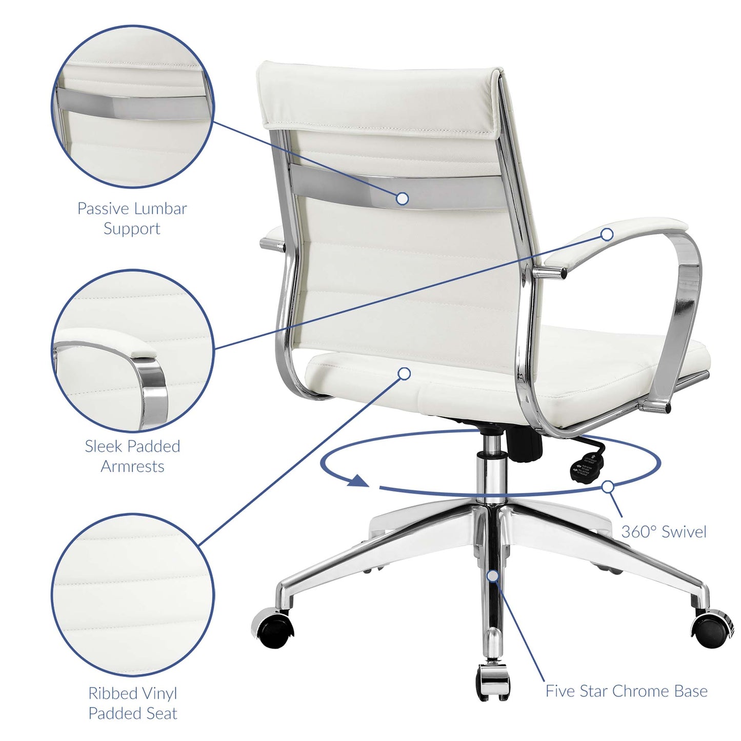 Modway Outlet Jive Mid Back Office Chair by Modway  Office Furniture Furniture White - EEI-273-WHI
