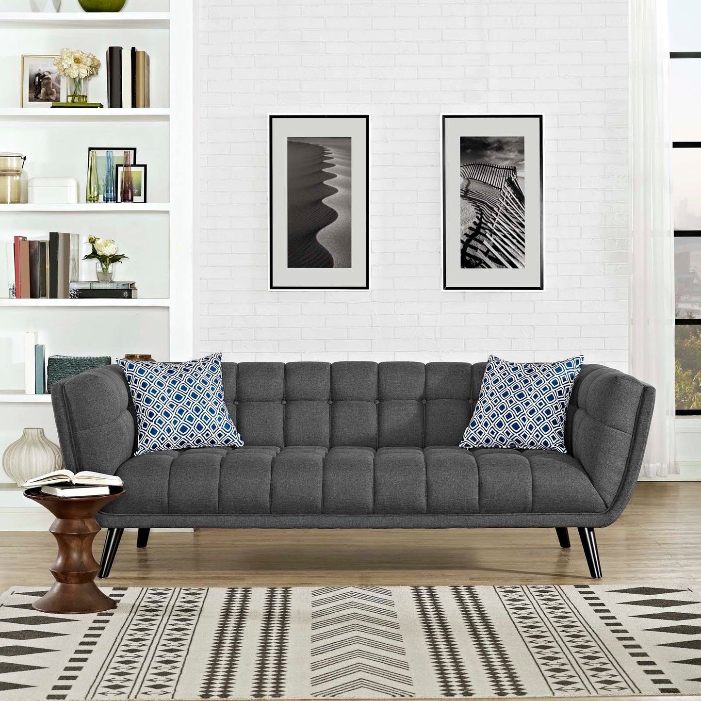 Modway Outlet Bestow Upholstered Fabric Sofa by Modway  Living Room Furniture Gray - EEI-2730-GRY